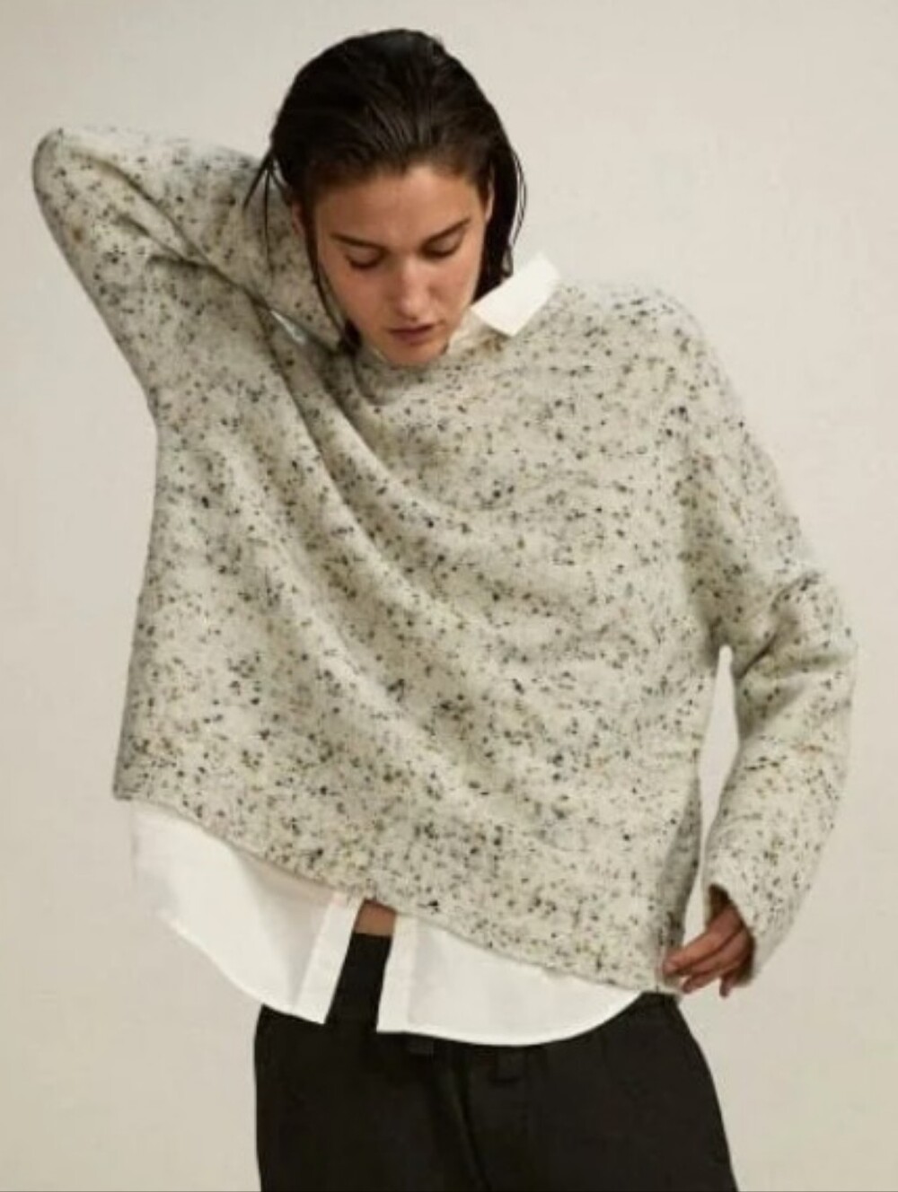 Everlane The Confetti Crew Sweater Marino Wool Blend Size Small